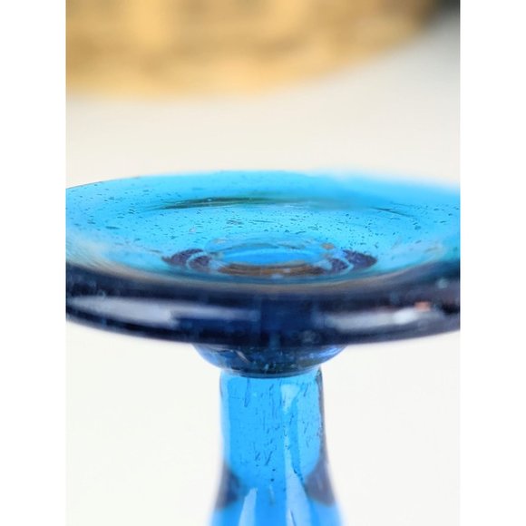 Set of 4 Cobalt Blue Stemmed Aperitif Liqueur Glasses | Vintage Cocktail Glasses - Picture 10 of 10